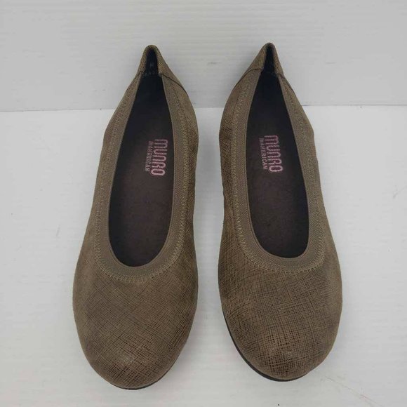 Munro American Womens Ashlie Ballet Flats Shoes Beige Leather Stretch 6.5 M New - Picture 5 of 15